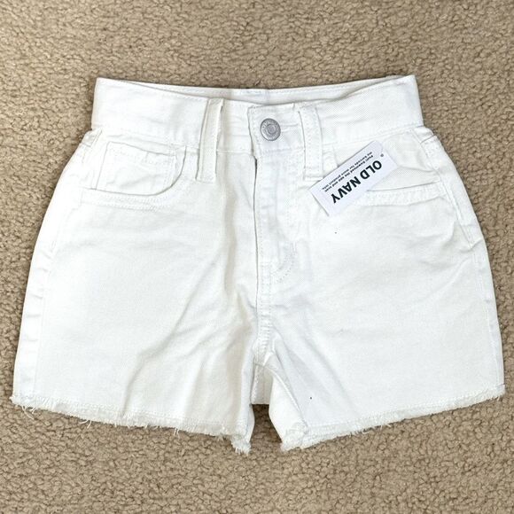 Old Navy Other - NWT Old Navy White Shorts High-Waisted Frayed-Hem Shorts for Girls Sz 7 Slim